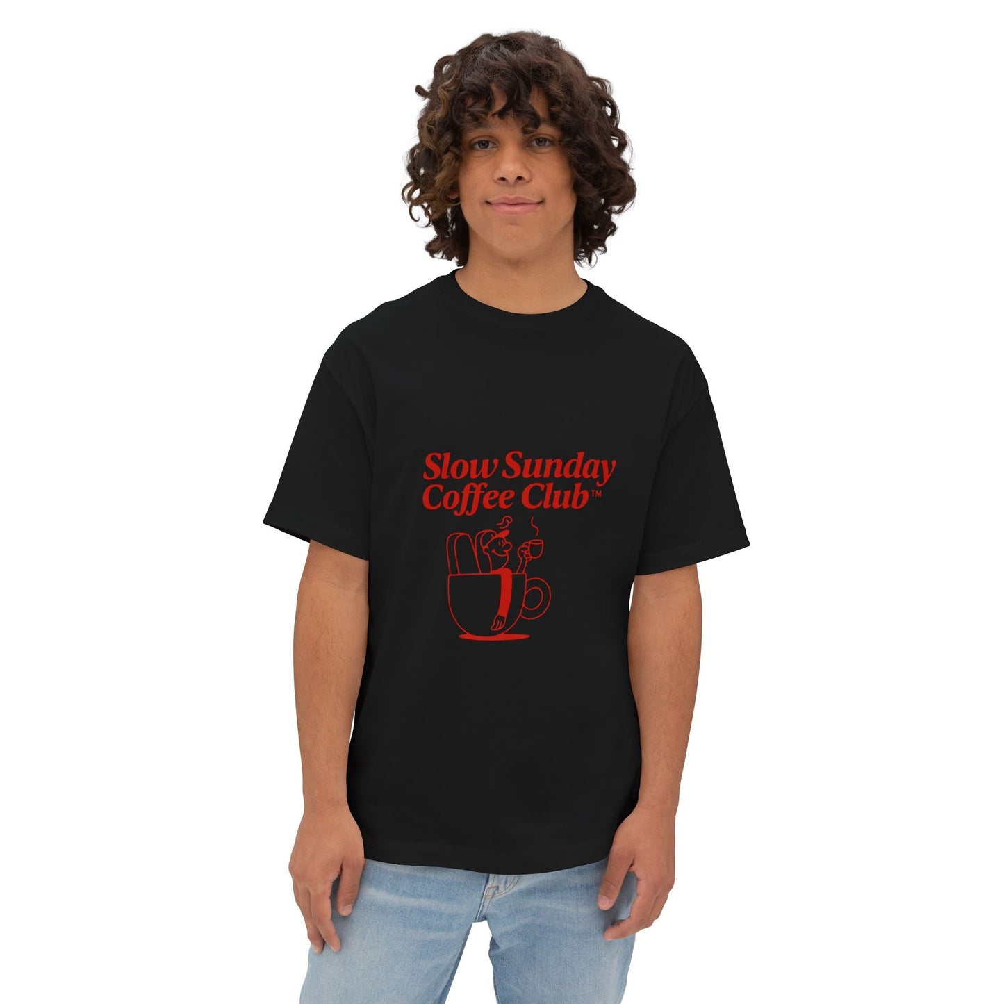 Unisex Oversized Tee – Snazzy Coffe Club Edition Printify