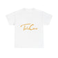 Take Care Gold Script Heavy Cotton Tee Printify