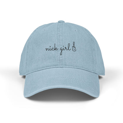 Retro Font Denim Hat (Embroidery) - snazzymerch