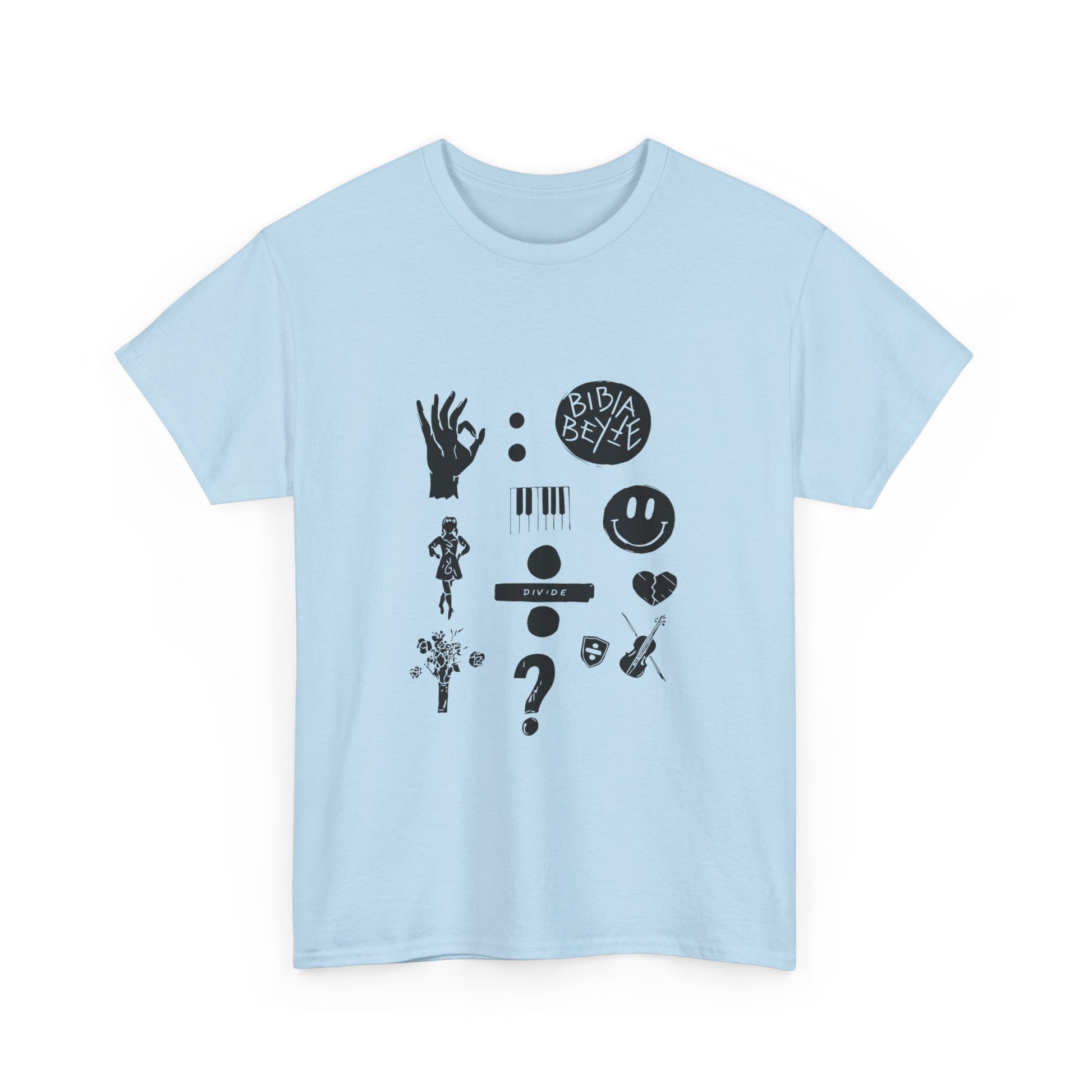 Ocean Wave with Heart Outline Unisex Heavy Cotton Tee Printify