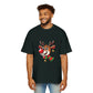Cute Christmas Reindeer Oversized Tee – Festive Holiday Cartoon T-Shirt Printify