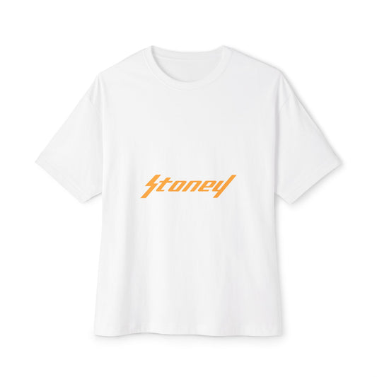 Orange Lightning Text Logo Unisex Oversized Boxy Tee Printify