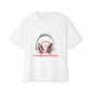 Smiley Beats Graphic Unisex Oversized Boxy Tee - snazzymerch