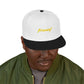 Orange Lightning Text Logo Snapback Cap Printify