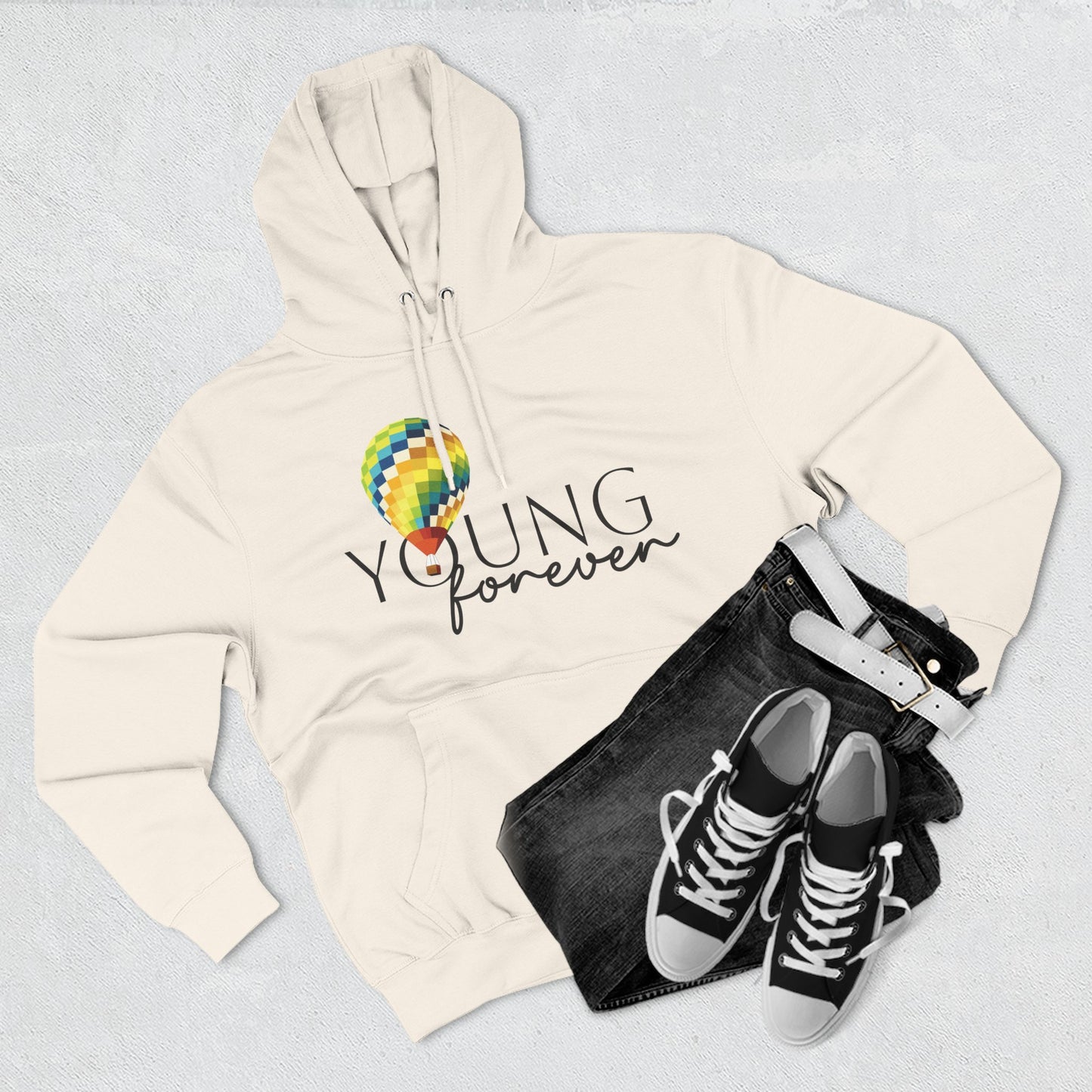 Sky Journey Balloon Three-Panel Fleece Hoodie - snazzymerch
