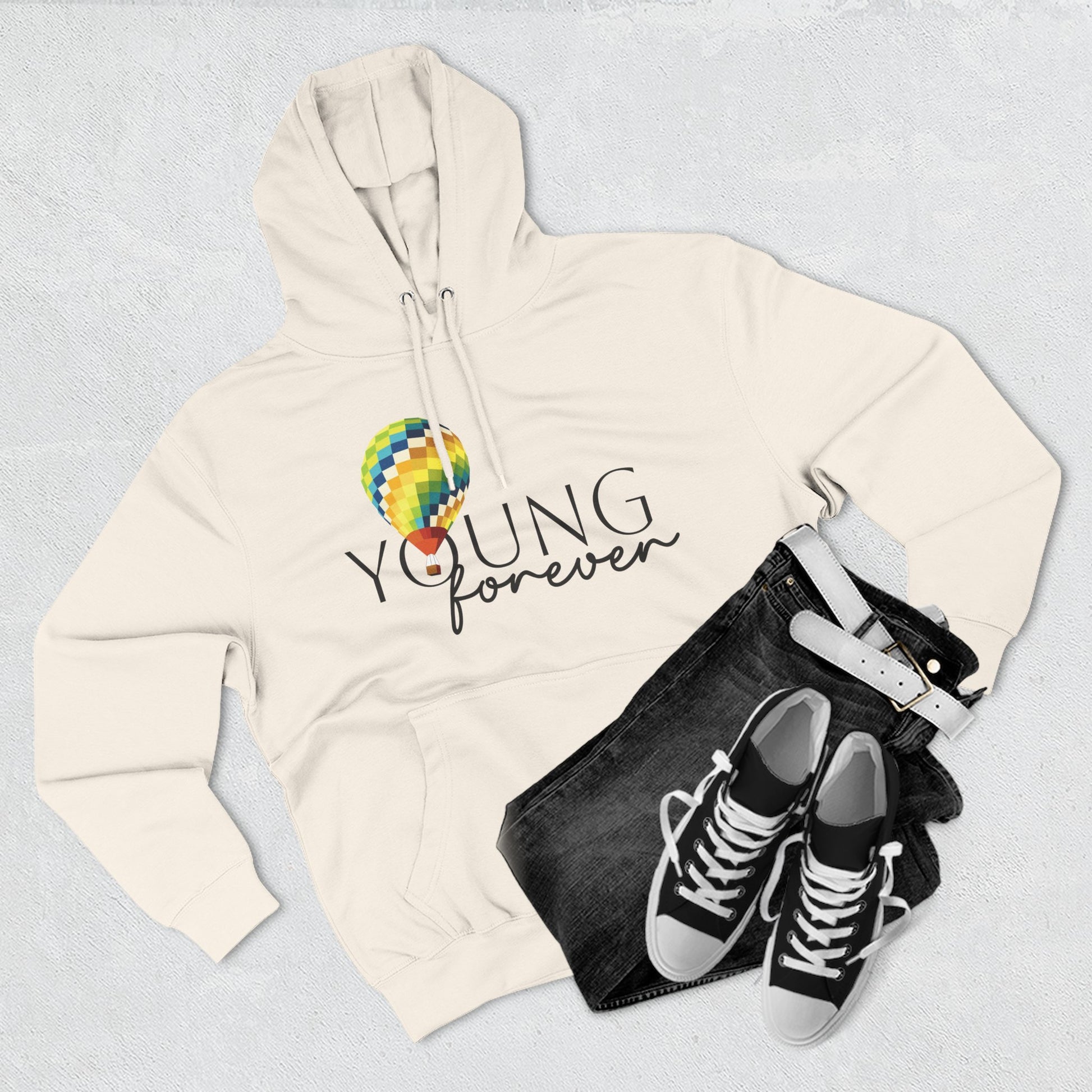 Sky Journey Balloon Three-Panel Fleece Hoodie - snazzymerch