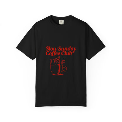 Unisex Garment-Dyed T-shirt – Snazzy Coffe Club Edition Printify