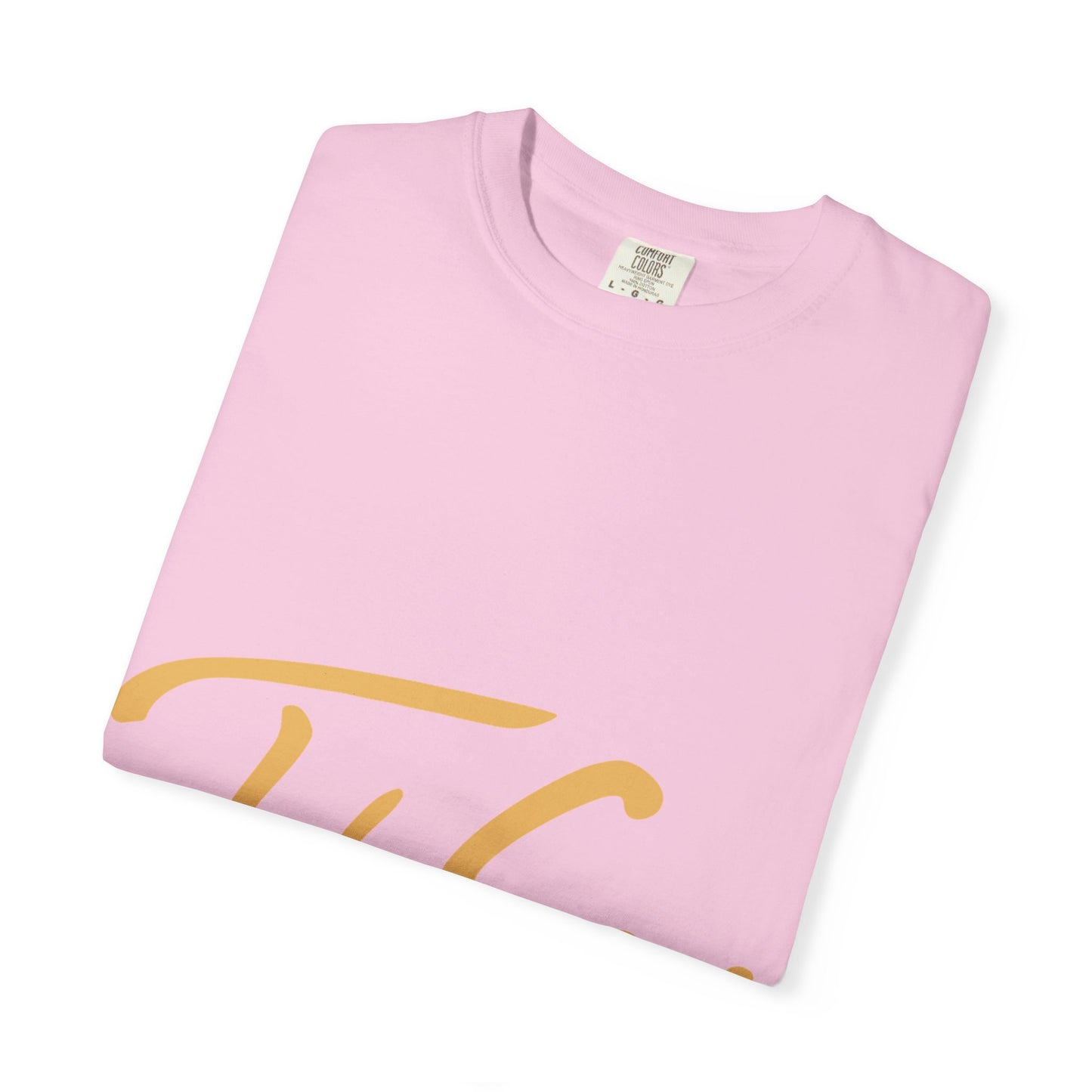 Take Care Gold Script Dyed Tshirt Printify