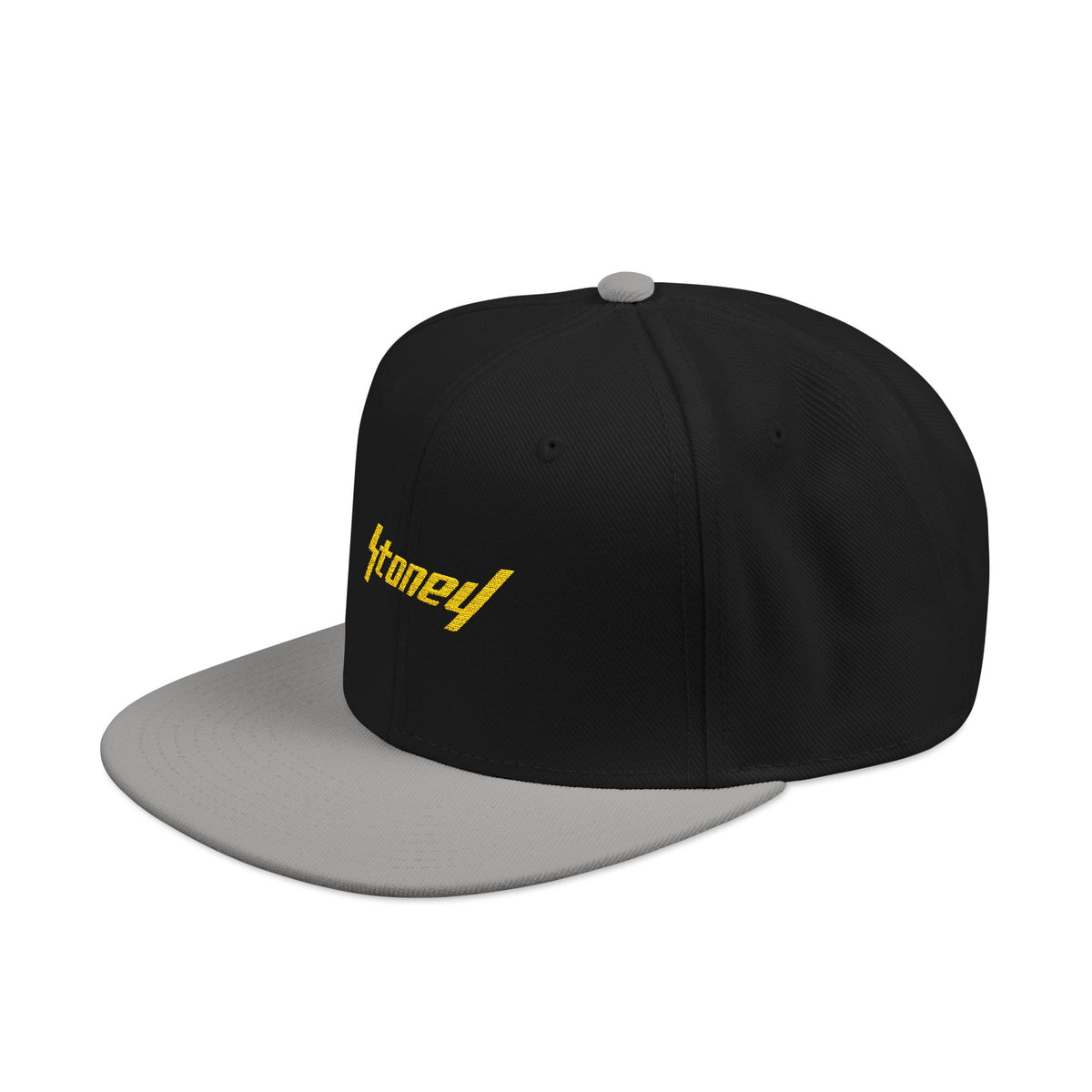 Orange Lightning Text Logo Snapback Cap Printify