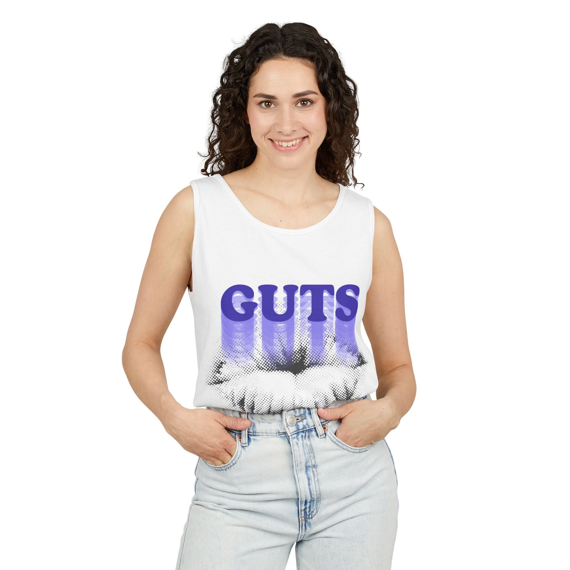 Guts Drip Effect Halftone-Dyed Tank Top Printify