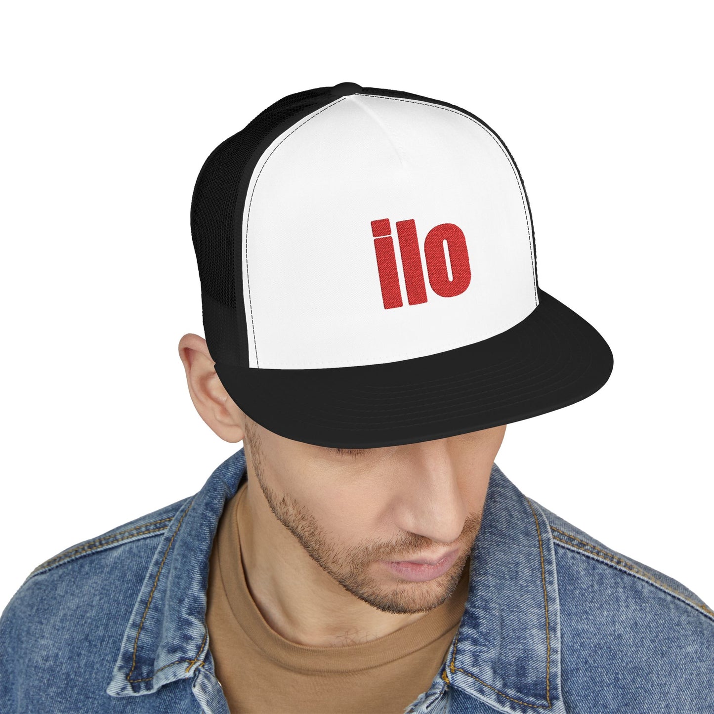 Billie Eilish Inspired Trucker Cap – Bold Red Block Edition Printify