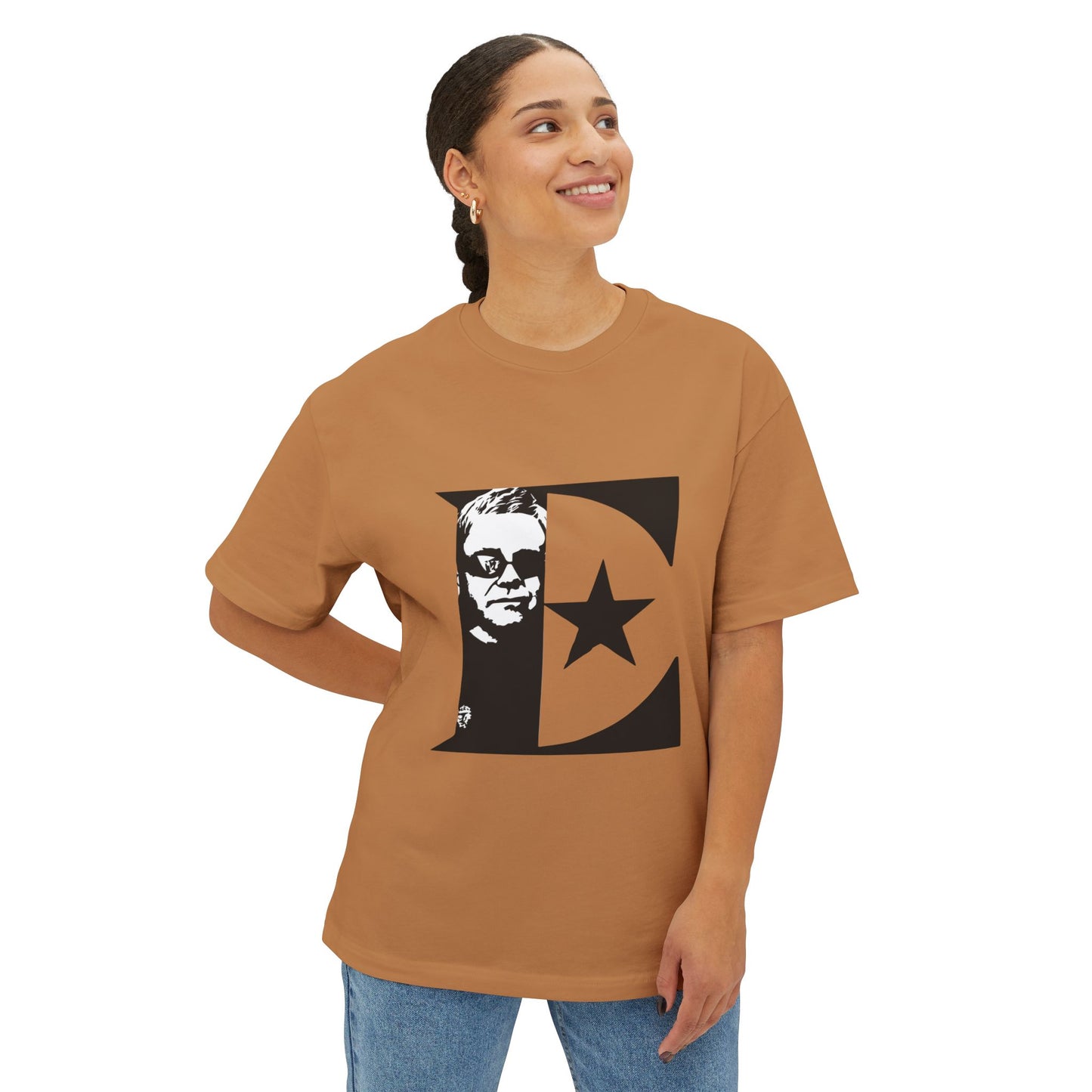 Black & White Portrait Unisex Oversized Boxy Tee - snazzymerch