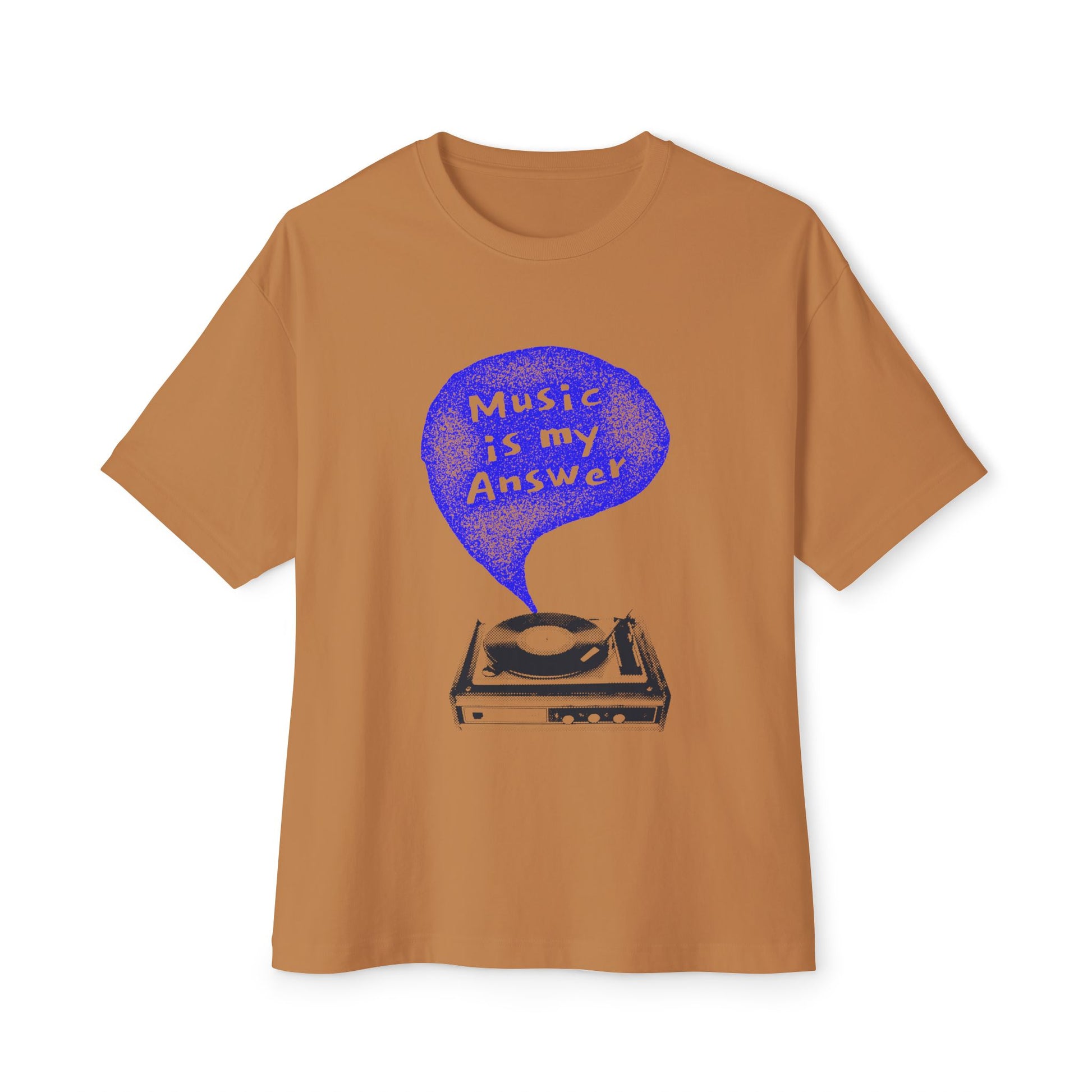 Music Is My Answer Unisex oversized Boxy Tee - snazzymerch