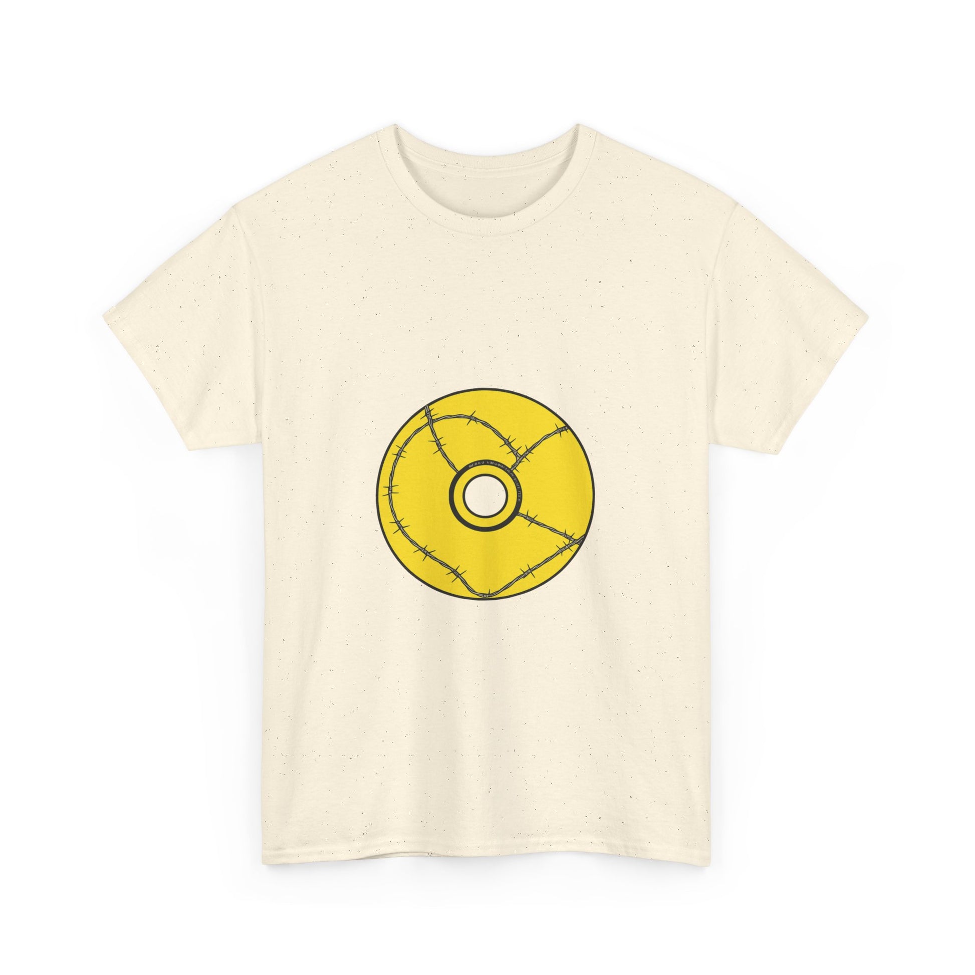 Minimalist Black Disc Outline Unisex Heavy cotton Tee Printify