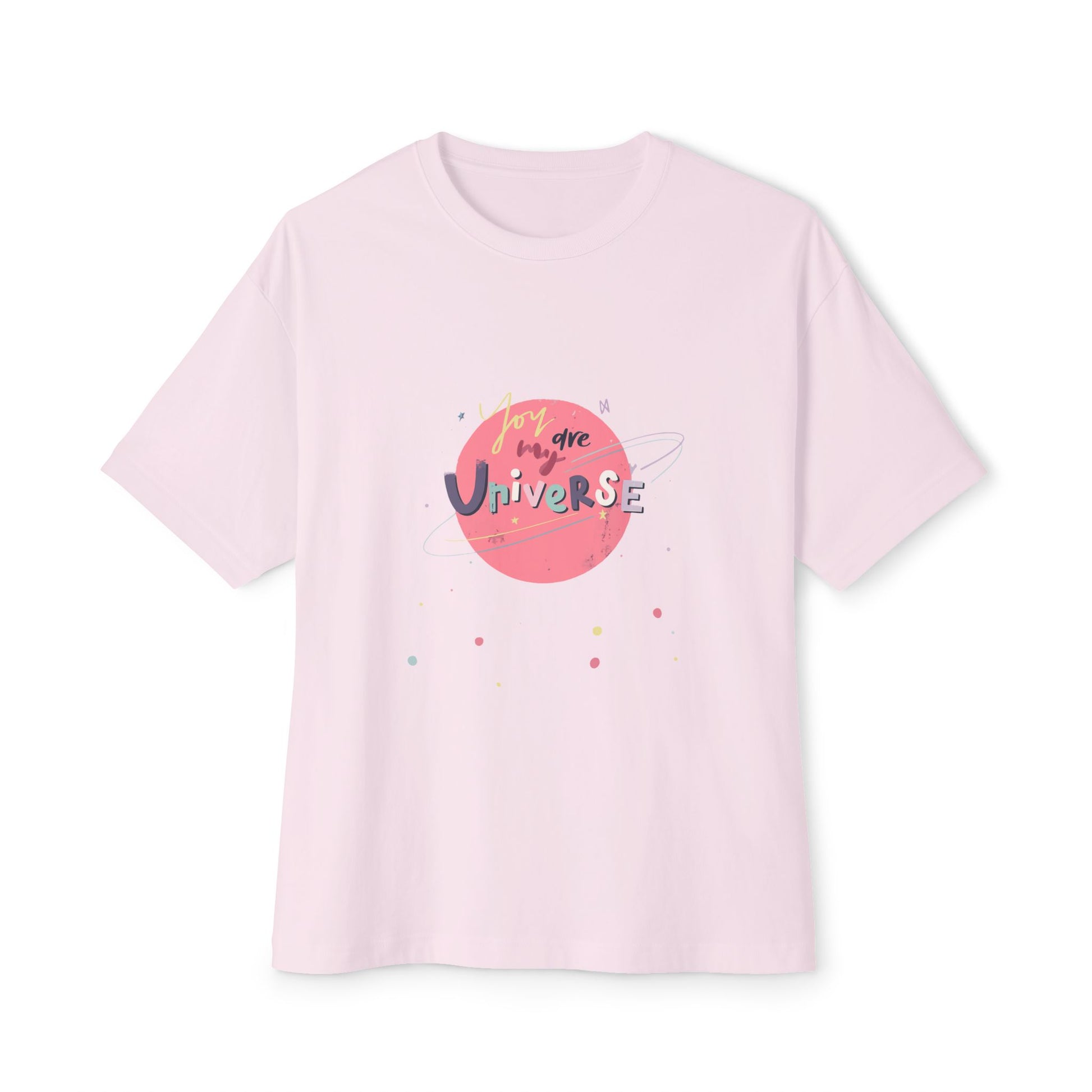 Pastel Planet & Universe Unisex Oversized Boxy Tee Printify