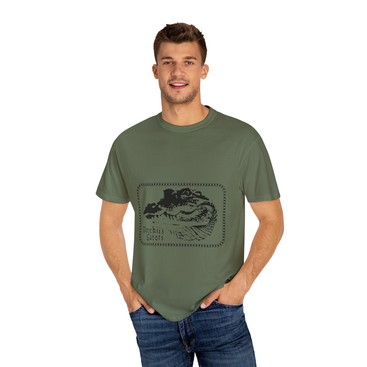 Bold Outline Typography Unisex Garment-Dyed T-shirt - snazzymerch