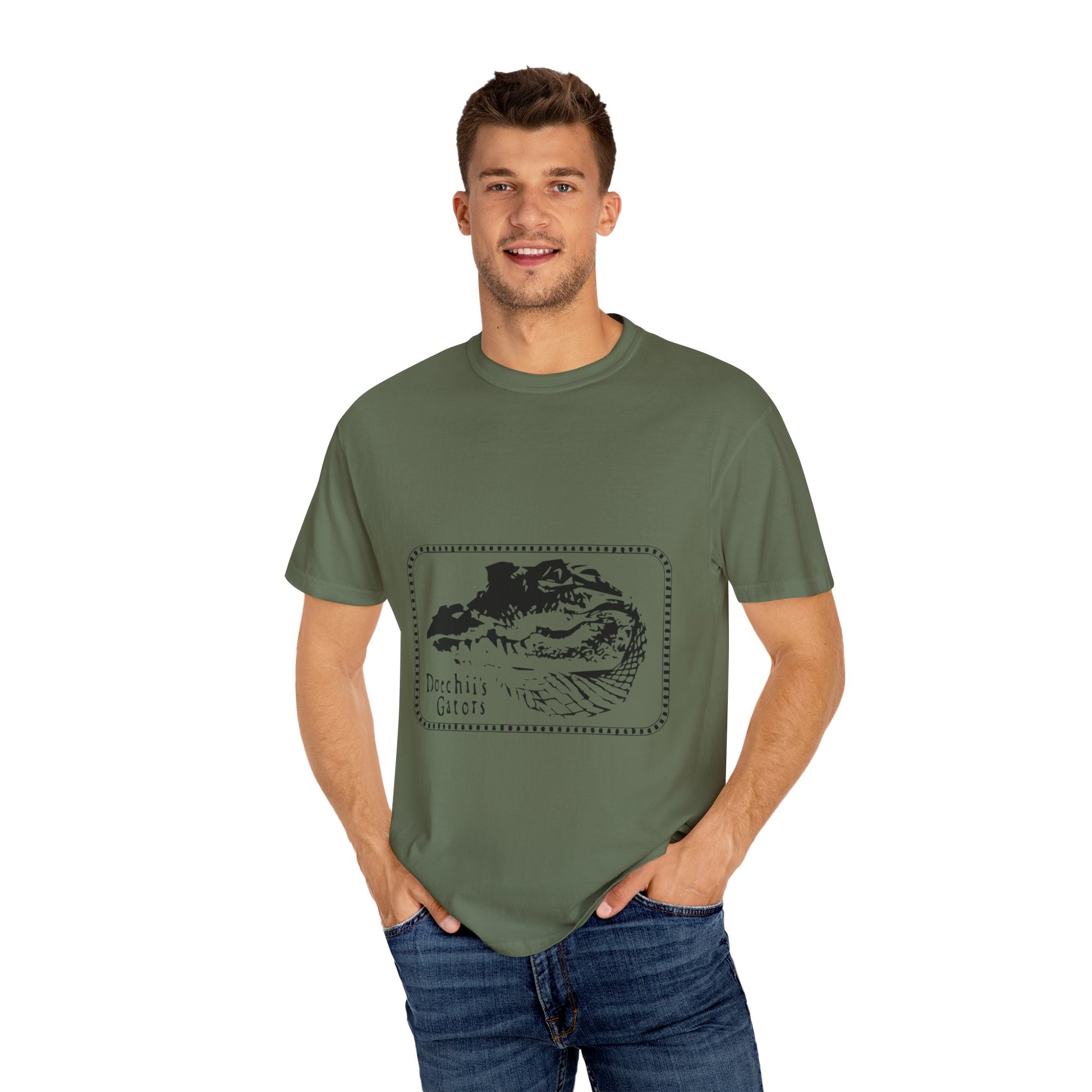 Bold Outline Typography Unisex Garment-Dyed T-shirt - snazzymerch
