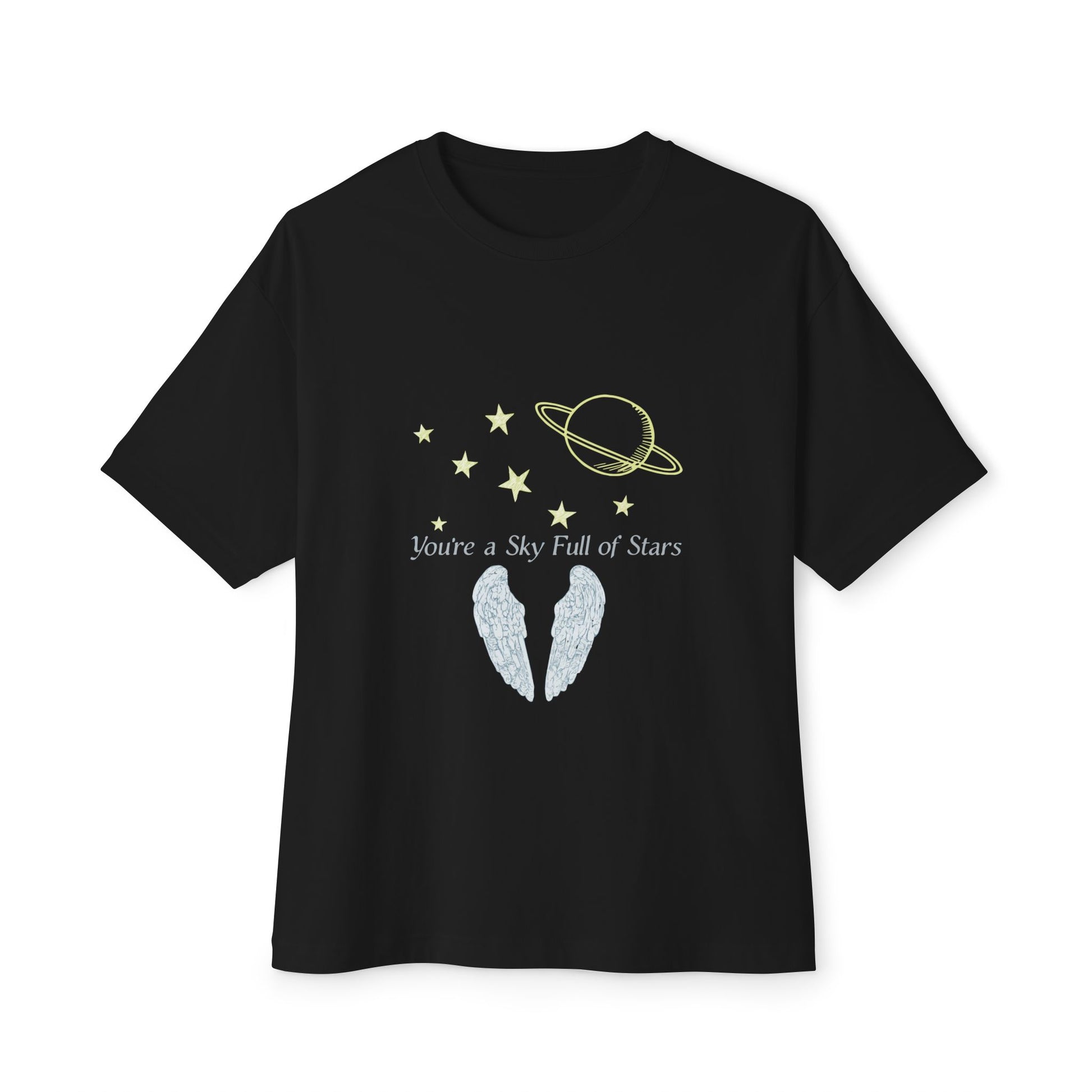 Starry Sky Wings Unisex Oversized Boxy Tee Printify