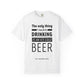 Pop Art Lips & Text Unisex Garment-Dyed T-shirt - snazzymerch