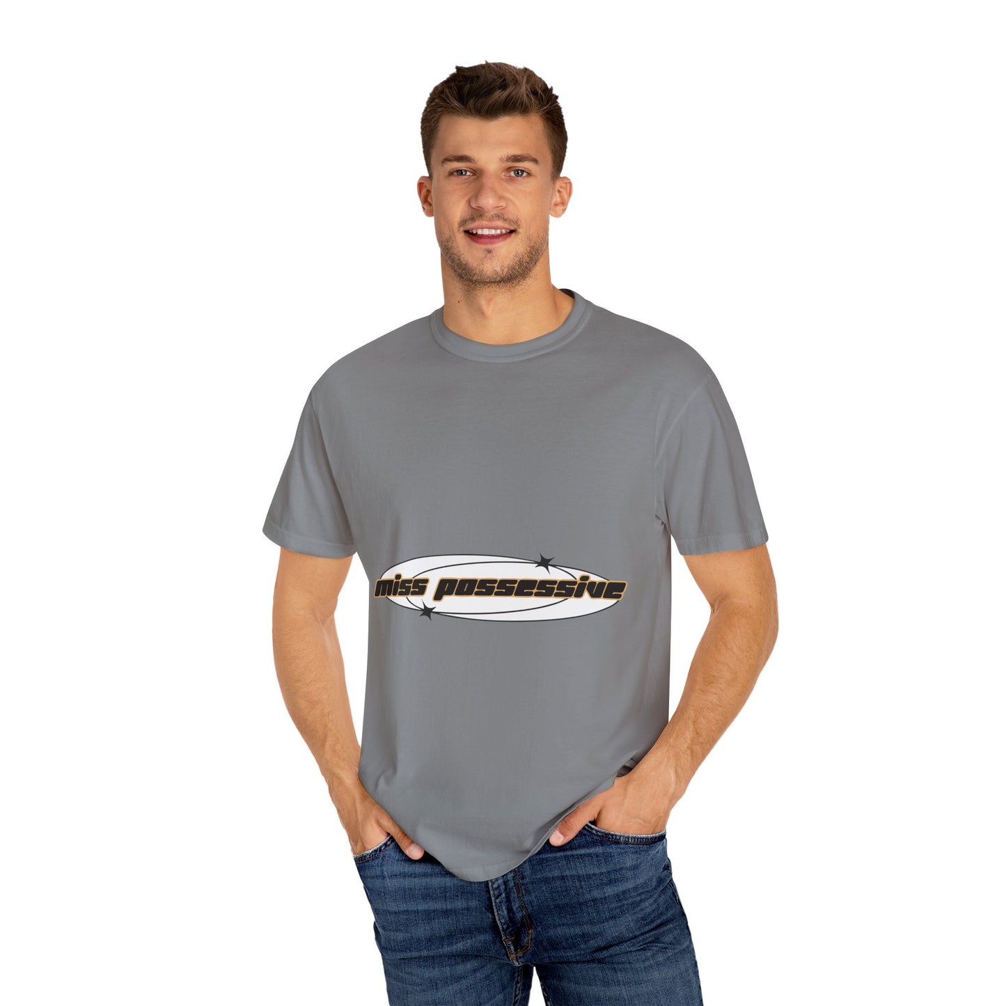 Cut-Out Text Unisex Garment-Dyed T-shirt - snazzymerch