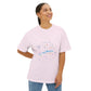 Neon Space Doodles Unisex Oversized Boxy Tee Printify