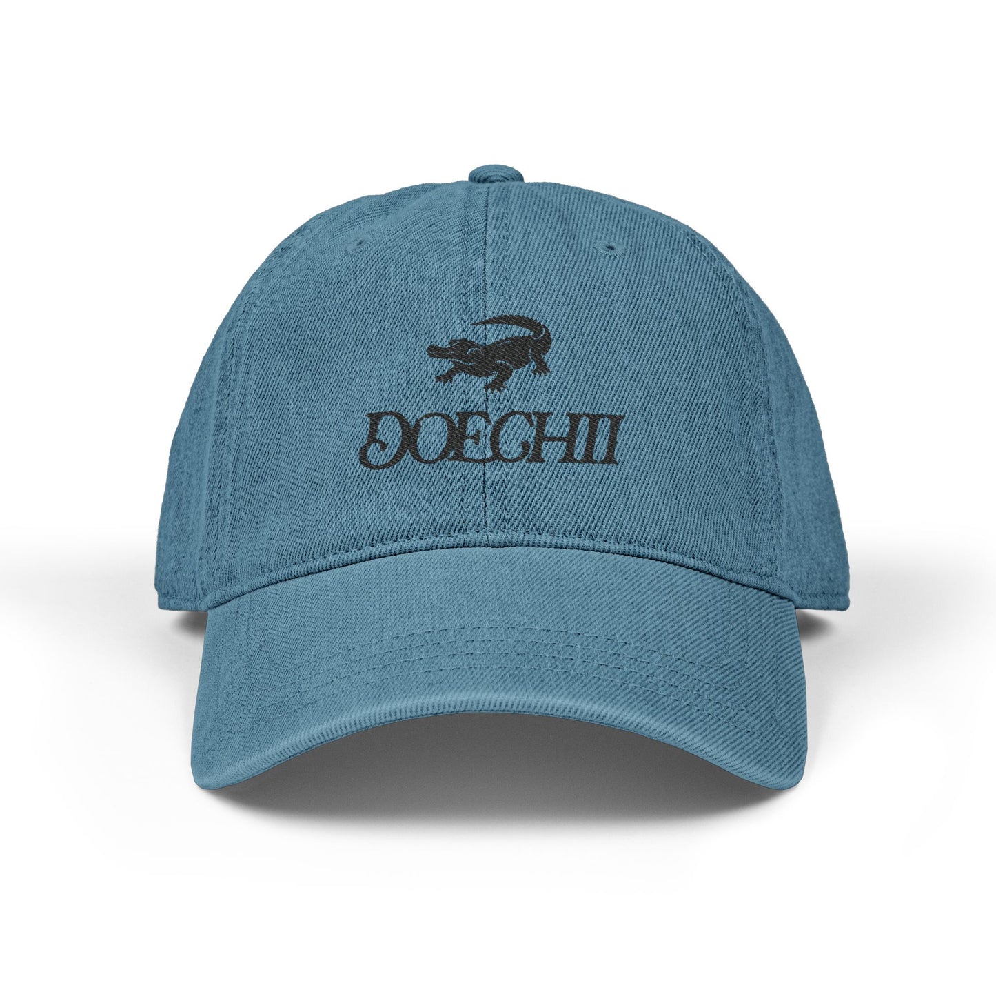 Red Typography Denim Hat (Embroidery) - snazzymerch