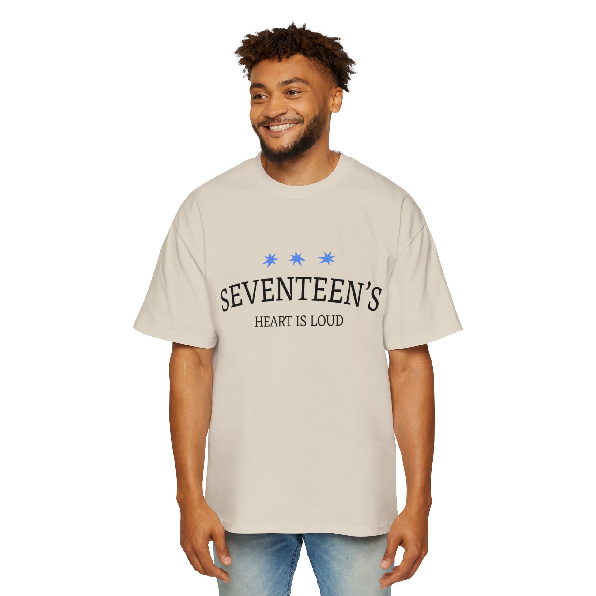 Blue Star Cluster Men's Heavy Oversized Tee - snazzymerch