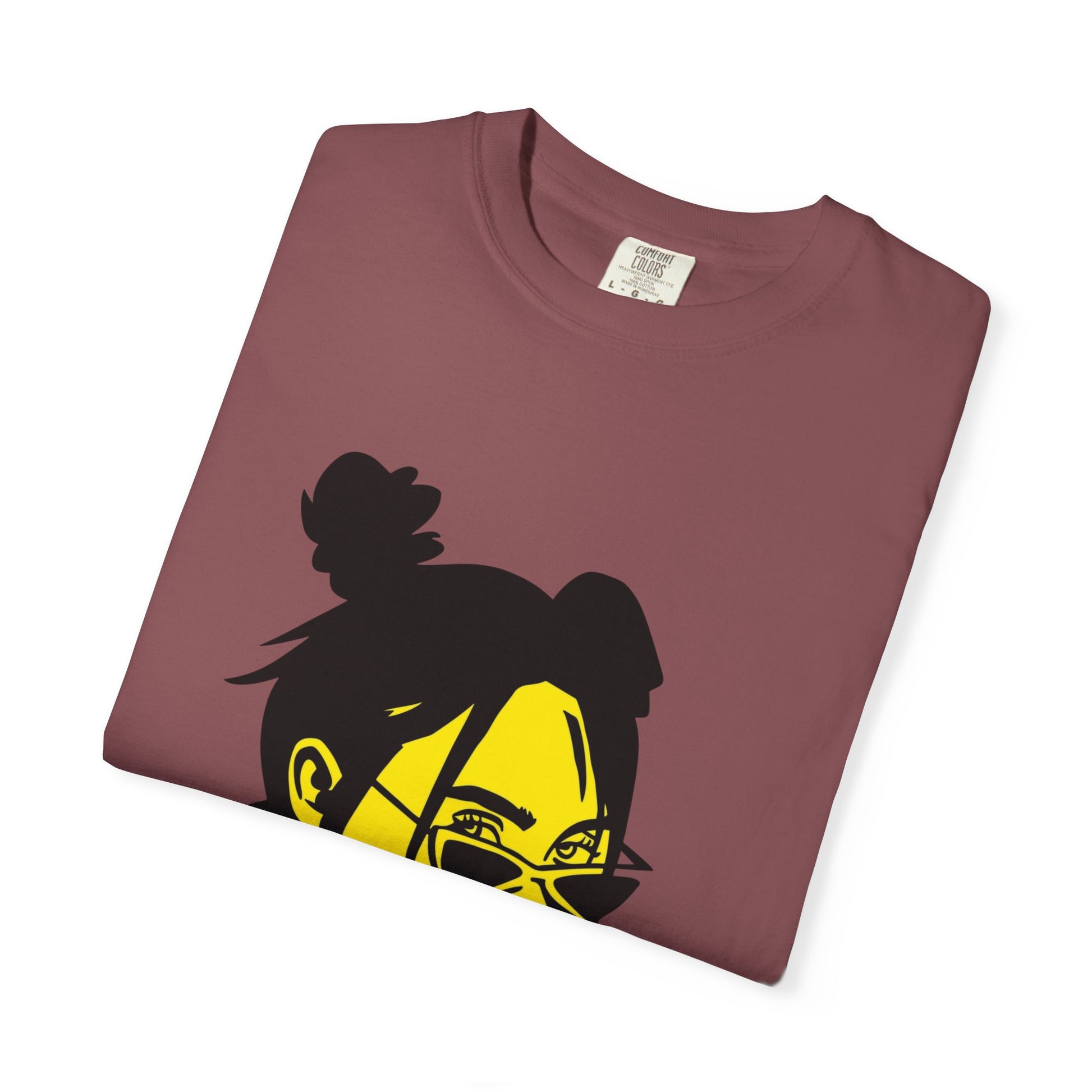 Billie Eilish Inspired Dyed T-shirt – Neon Mood Portrait Edition Printify