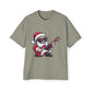 Rockstar Santa Oversized Tee – Cool Christmas Guitar T-Shirt Printify