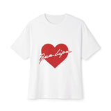 Heartbeat Love Unisex Oversized Boxy Tee - snazzymerch