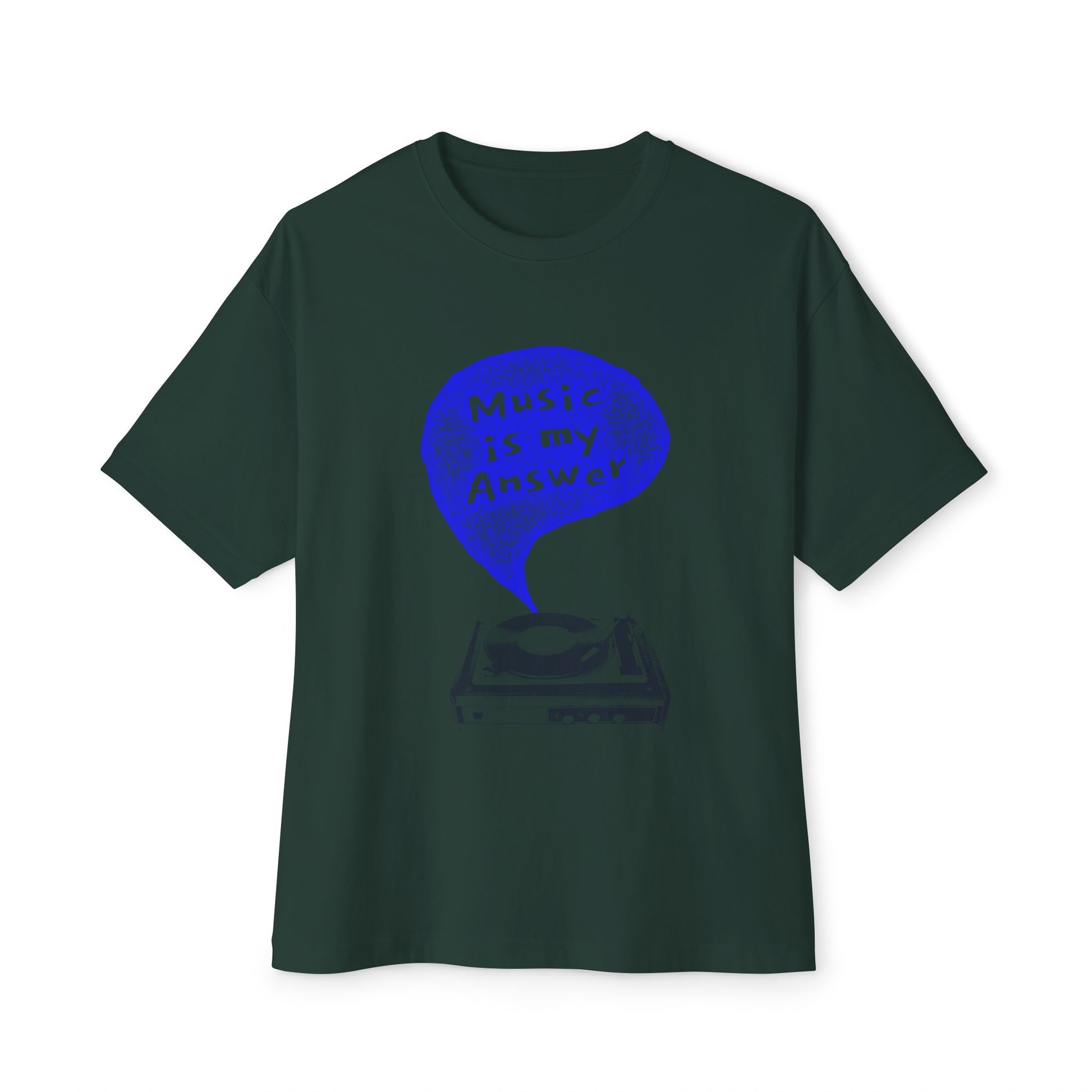 Music Is My Answer Unisex oversized Boxy Tee - snazzymerch