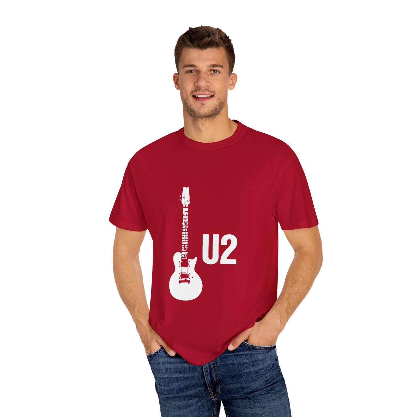 Minimal Guitar Logo Unisex Garment-Dyed T-shirt - snazzymerch