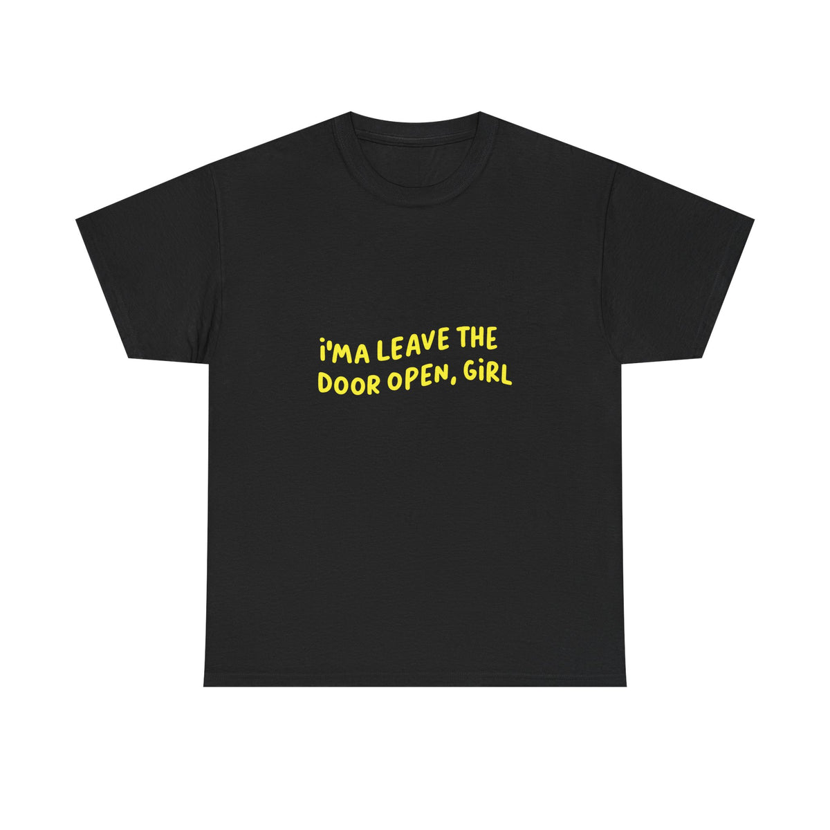 Open Vibes Yellow Script Unisex Heavy cotton Tee Printify