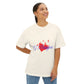 Heart on Fire Bold Script Unisex Oversized Boxy Tee - snazzymerch