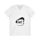 Distorted Black Wordmark Unisex Jersey Short Sleeve V-Neck Tee - snazzymerch