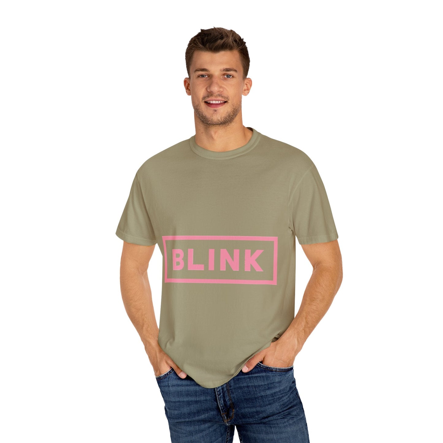 Minimal BLINK Logo – Dyed T-shirt Printify
