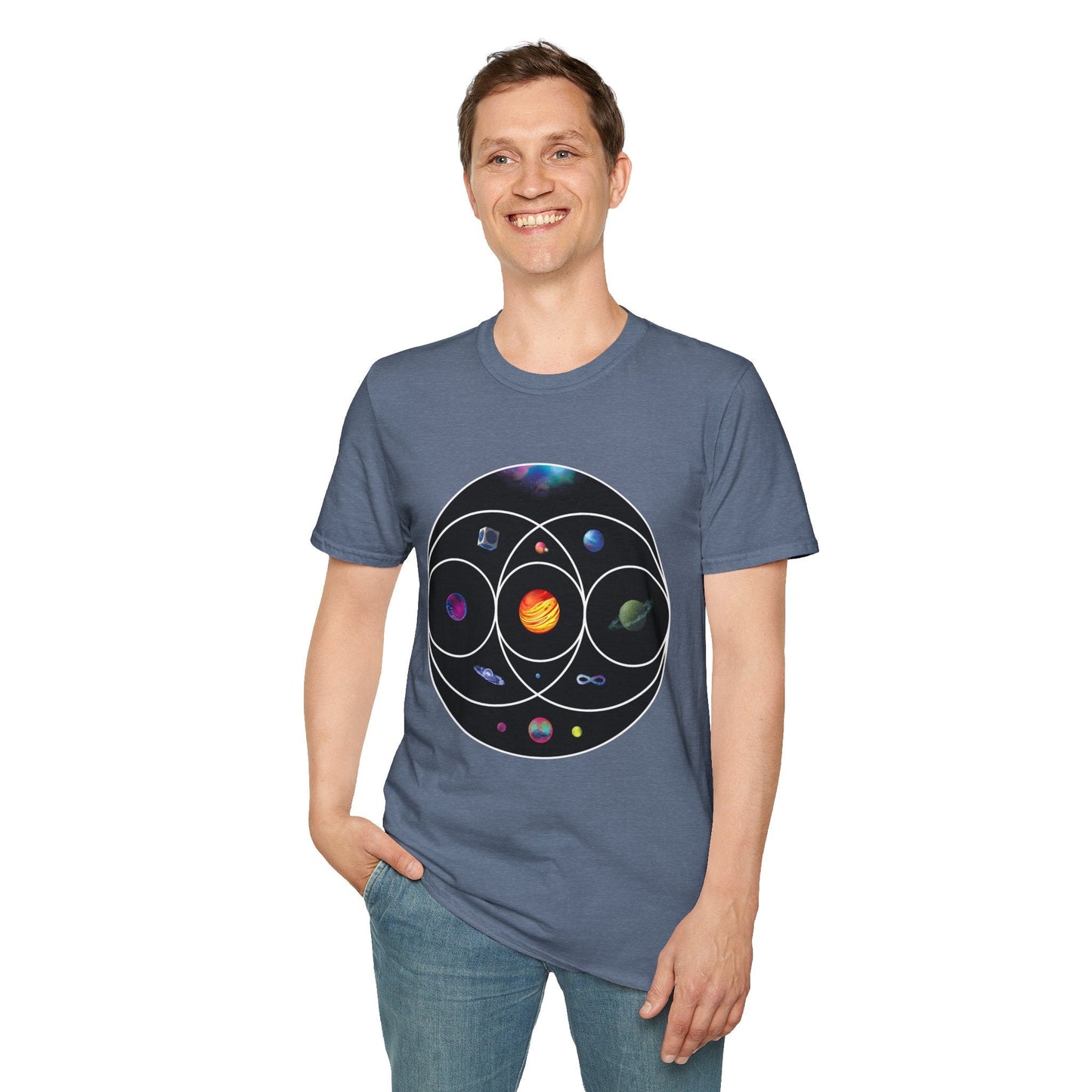 Unisex Softstyle T-Shirt Inspired by Coldplay’s Illustration Concept Printify