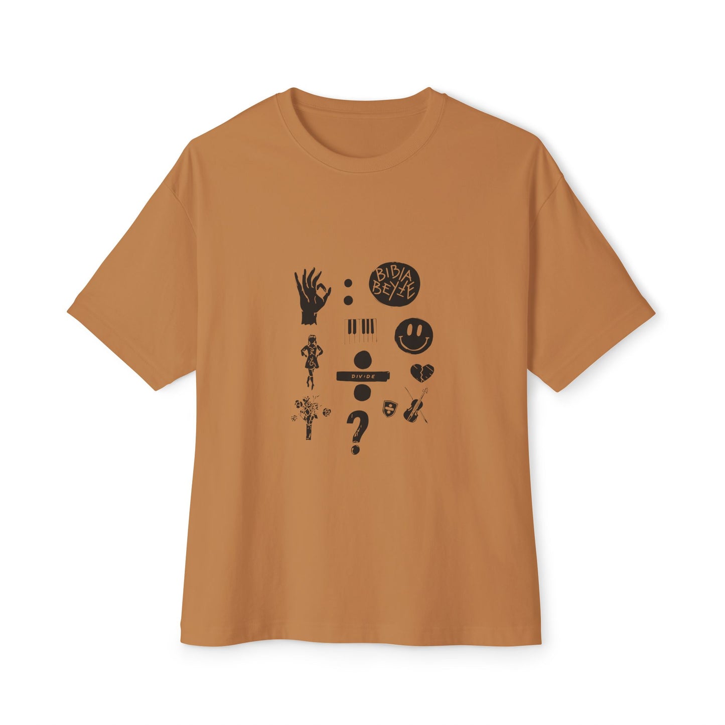 Ocean Wave with Heart Outline Oversized Boxy Tee Printify