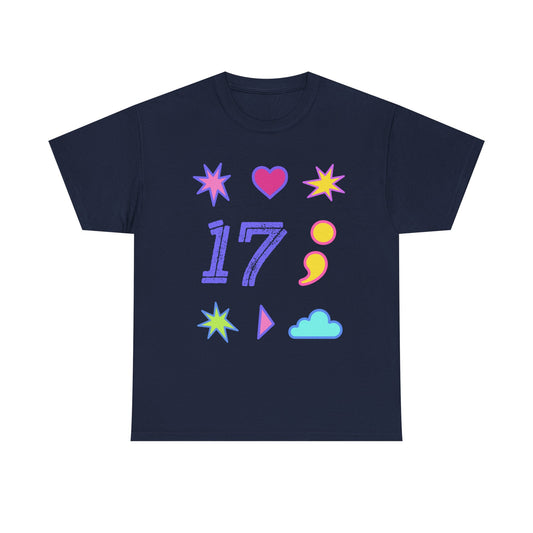 Symbols of 17 Aesthetic Unisex Heavy Cotton Tee - snazzymerch