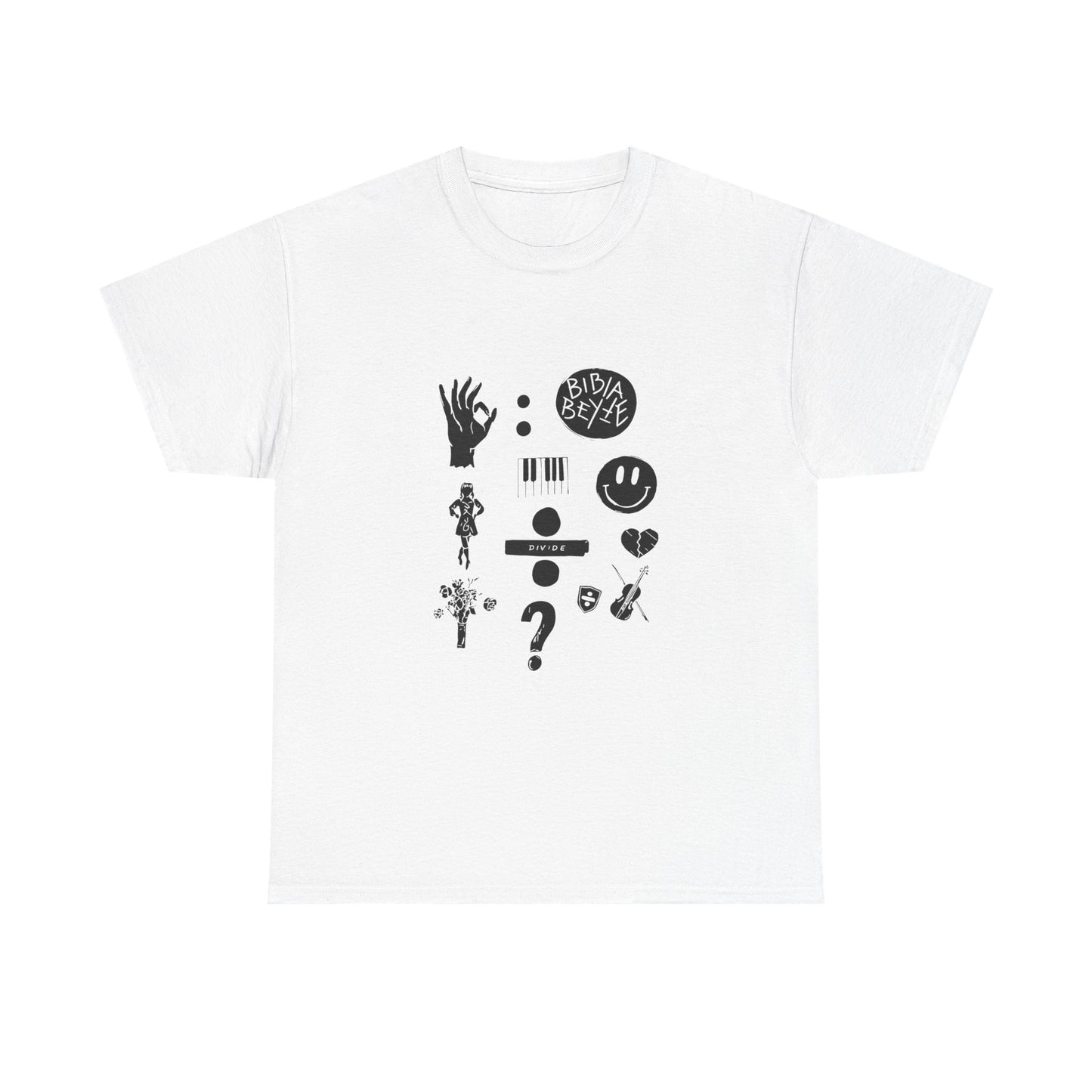 Ocean Wave with Heart Outline Unisex Heavy Cotton Tee Printify