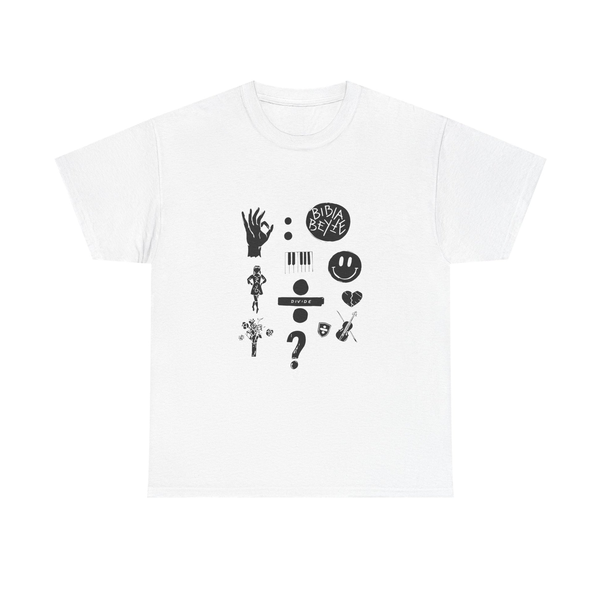 Ocean Wave with Heart Outline Unisex Heavy Cotton Tee Printify