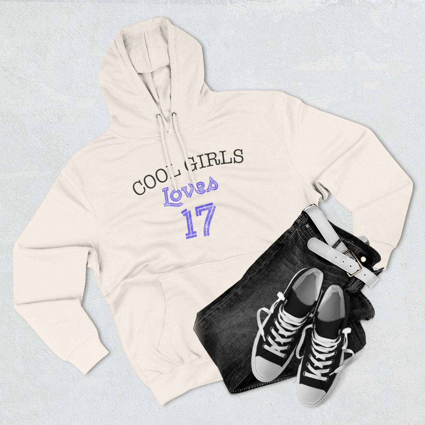 Love for 17 Graphic Three-Panel Fleece Hoodie - snazzymerch