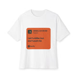 Music Quote Card Unisex Oversized Boxy Tee - snazzymerch