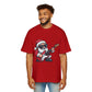 Rockstar Santa Oversized Tee – Cool Christmas Guitar T-Shirt Printify