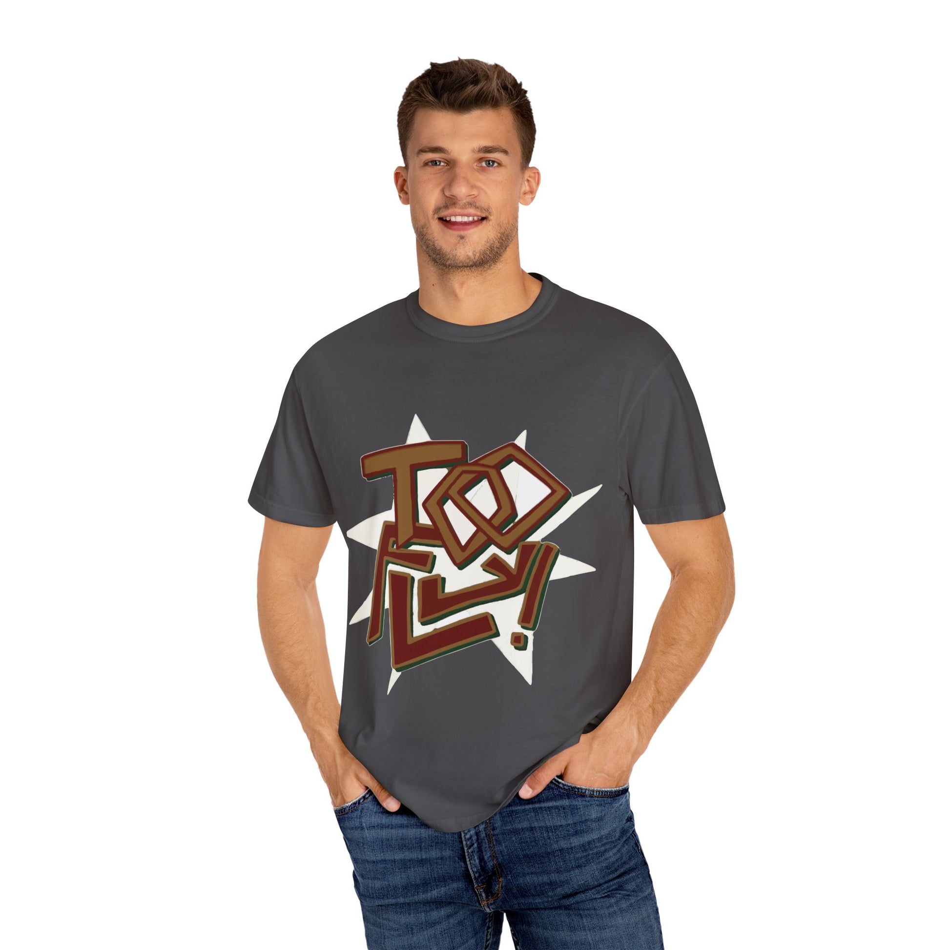 Geometric Lettering Unisex Garment-Dyed T-shirt - snazzymerch