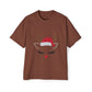 Minimal Reindeer Face Oversized Tee – Cute Christmas Holiday T-Shirt Printify