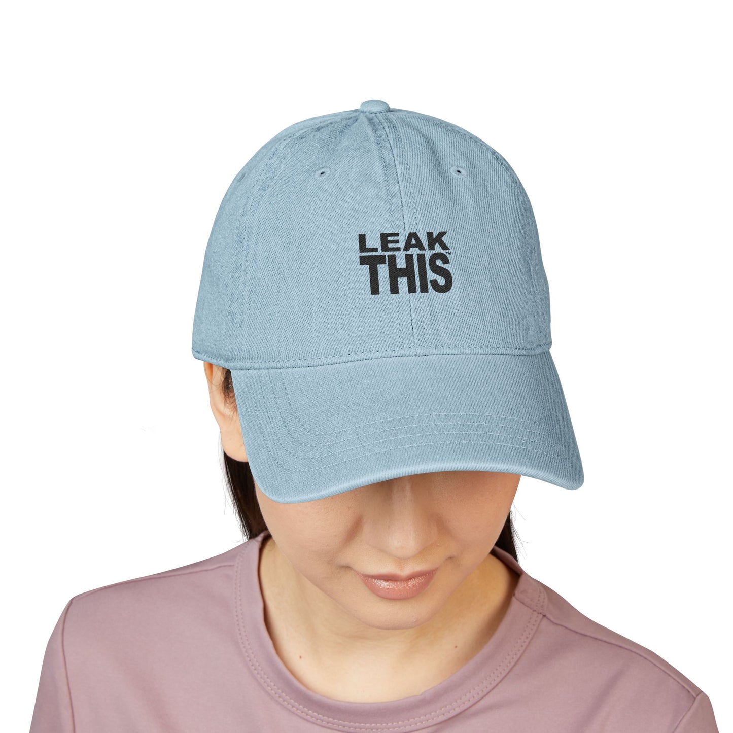 Bold Lettering Denim Hat (Embroidery) - snazzymerch