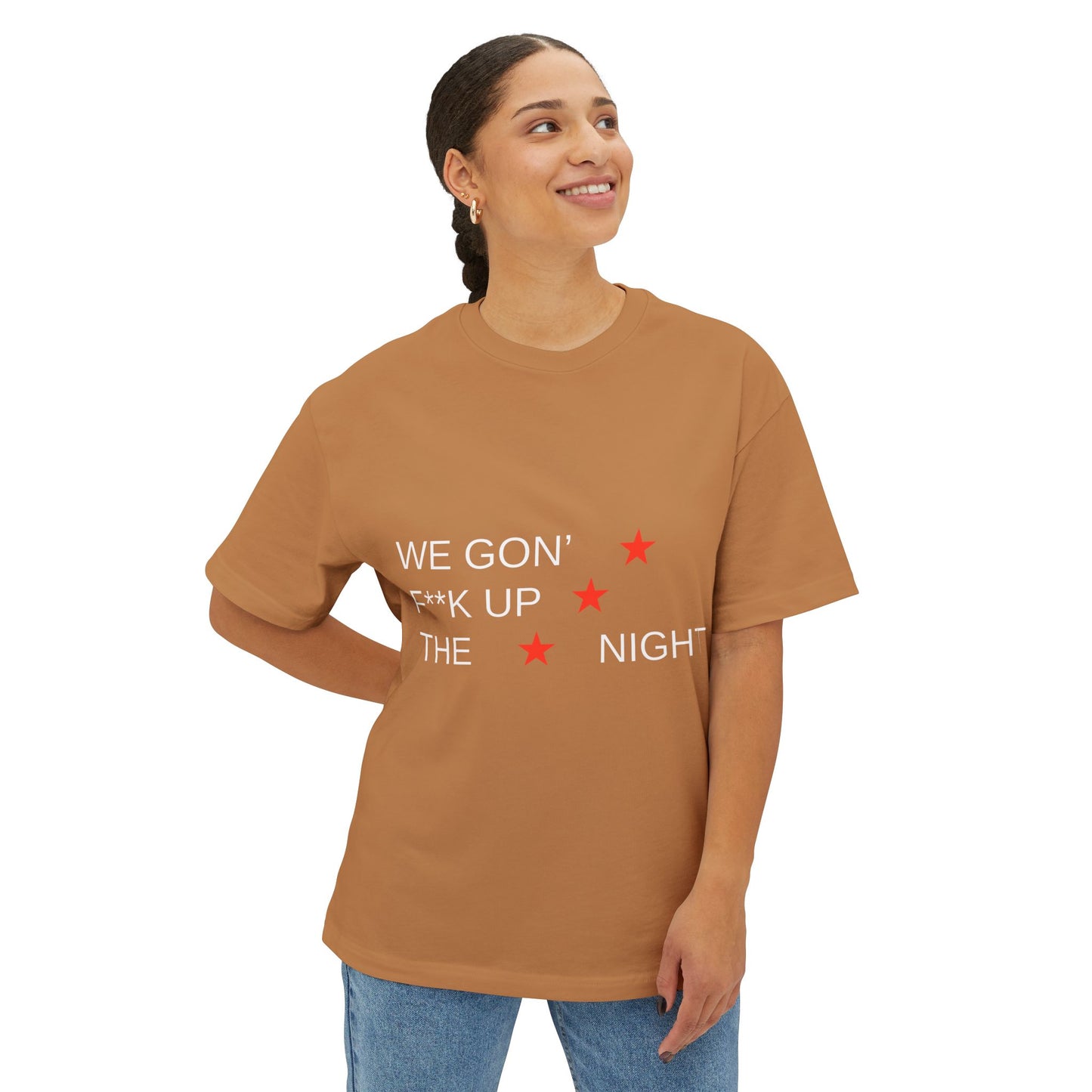 Triple Star Minimal Unisex Oversized Boxy Tee - snazzymerch