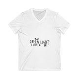 Cosmic Bloom Unisex Jersey Short Sleeve V-Neck Tee - snazzymerch