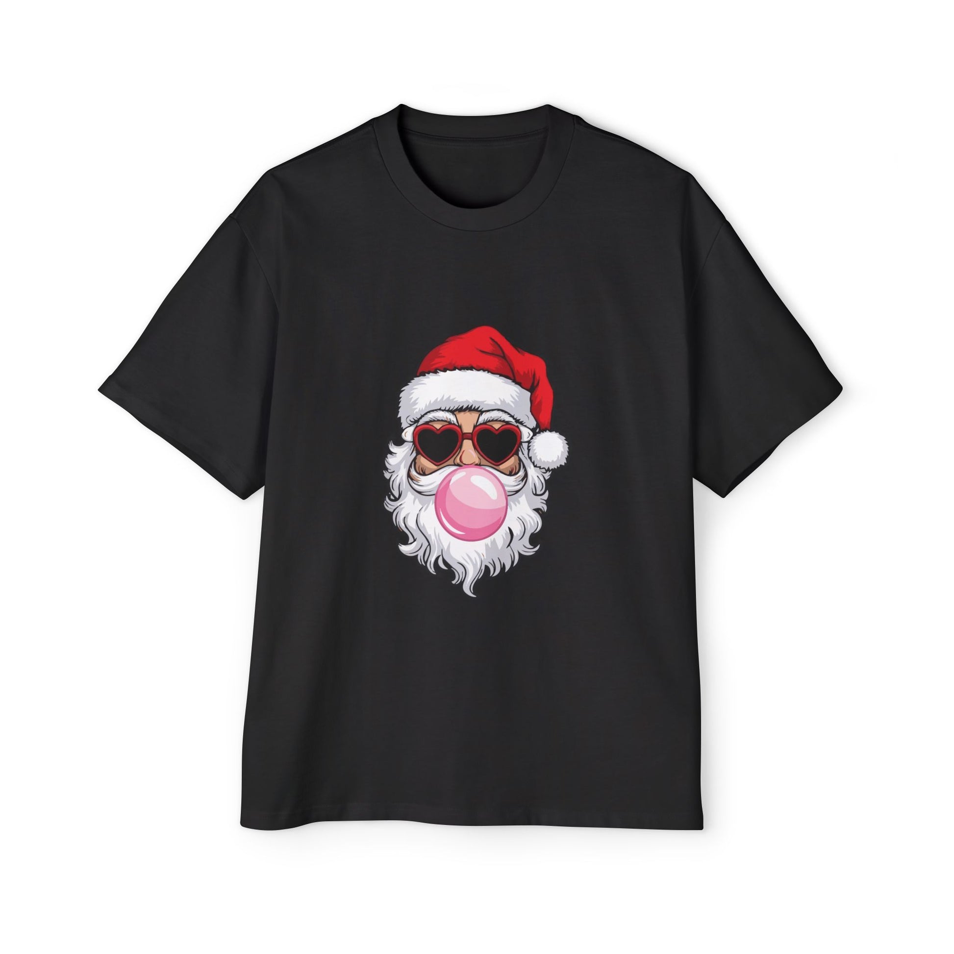 Santa With Sunglasses Men's Heavy Oversized Tee – Christmas Sale Edition Printify